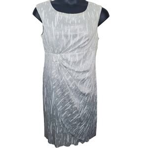 CONNECTED APPAREL | Faux Wrap | Metallic Silver | Lisa Cocktail Dress | Size 14